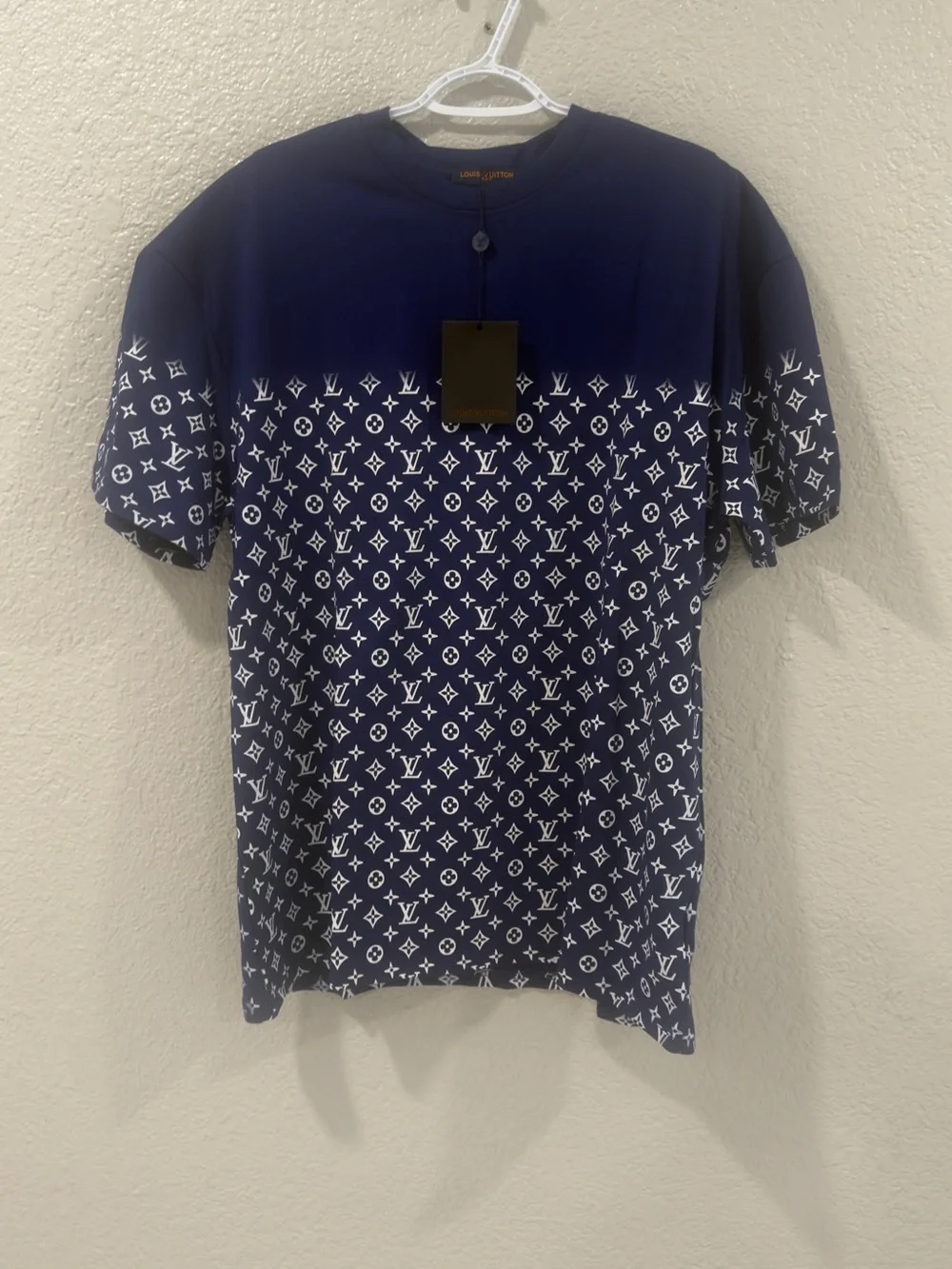 Louis Vuitton Navy and White Monogram Short Sleeve Tee